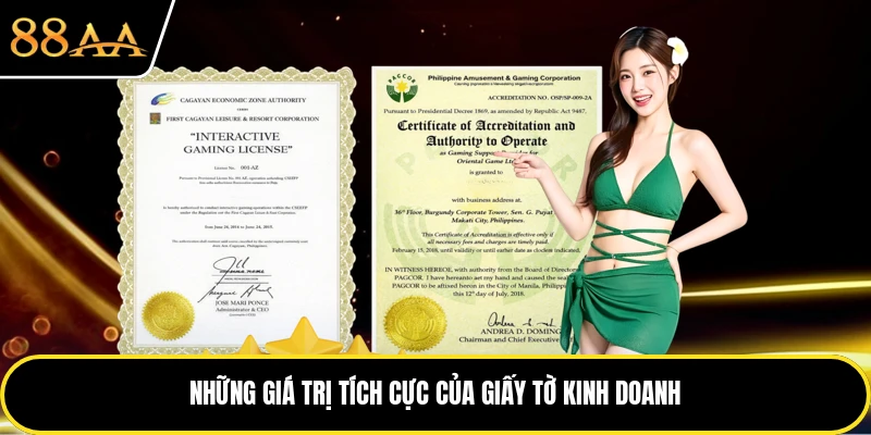 Những giá trị tích cực của giấy tờ kinh doanh